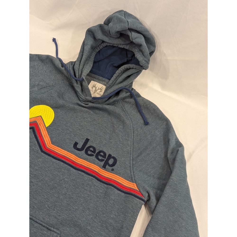 Jeep Hoodie‎ Embroidered Sunset Hoodie Sweatshirt Buck Wear Mens Medium EUC